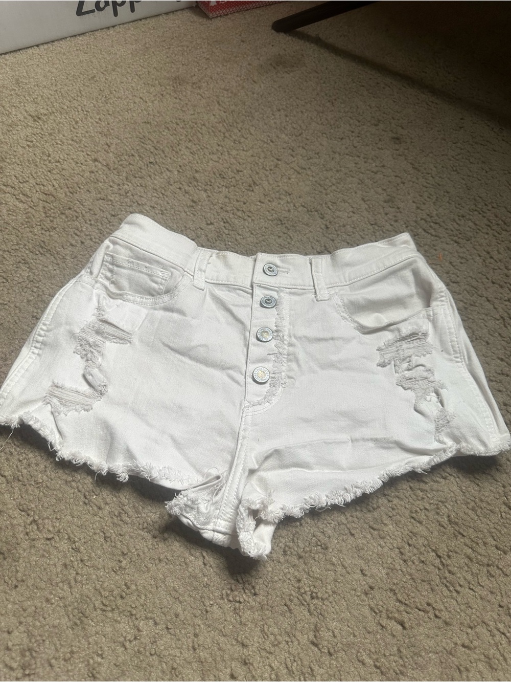 HOLLISTER Vintage Rekaxed   Distressed Button-Front Women's Denim Shorts 27